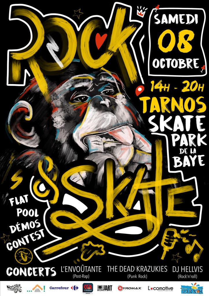 affiche illustration orck skate événementiel projet graphique